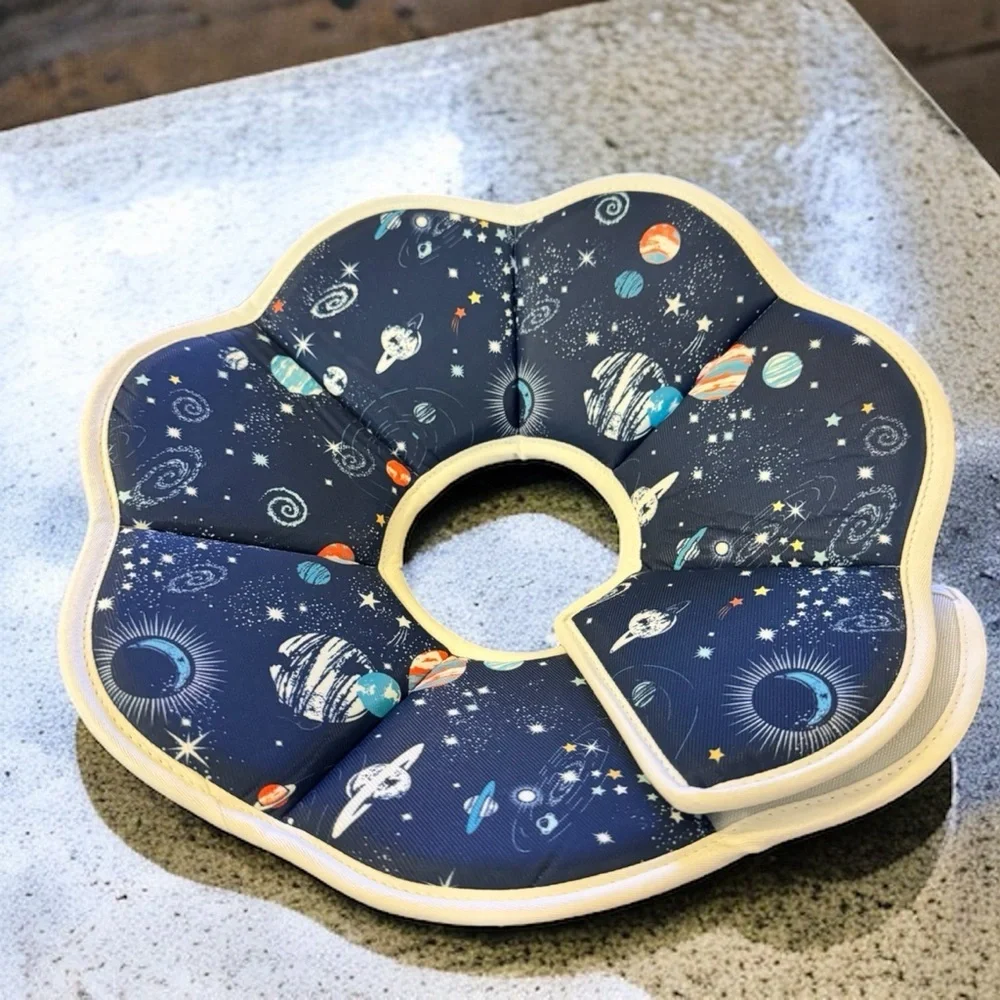 New Elizabethan Soft Dog Collar with Velcro Close - Galactic Design, Small, NWOT - Picture 3 of 7